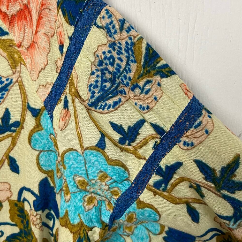 Soft Surroundings Bisonette Gauze Shirt Floral Cotton Button Down Size Large - Picture 7 of 13